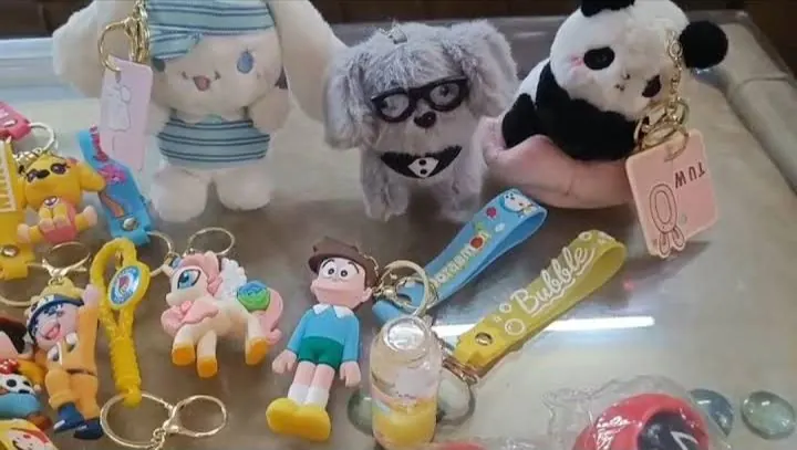 Cute mini plush and cartoon character toy keychains